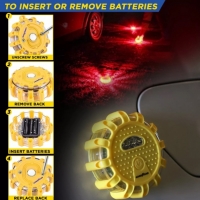 Lampa LED de urgenta pentru siguranta rutiera, cu baza magnetica, 3 x AAA, vizibilitate 360 ​​de grade, galben, Goodyear GY900941